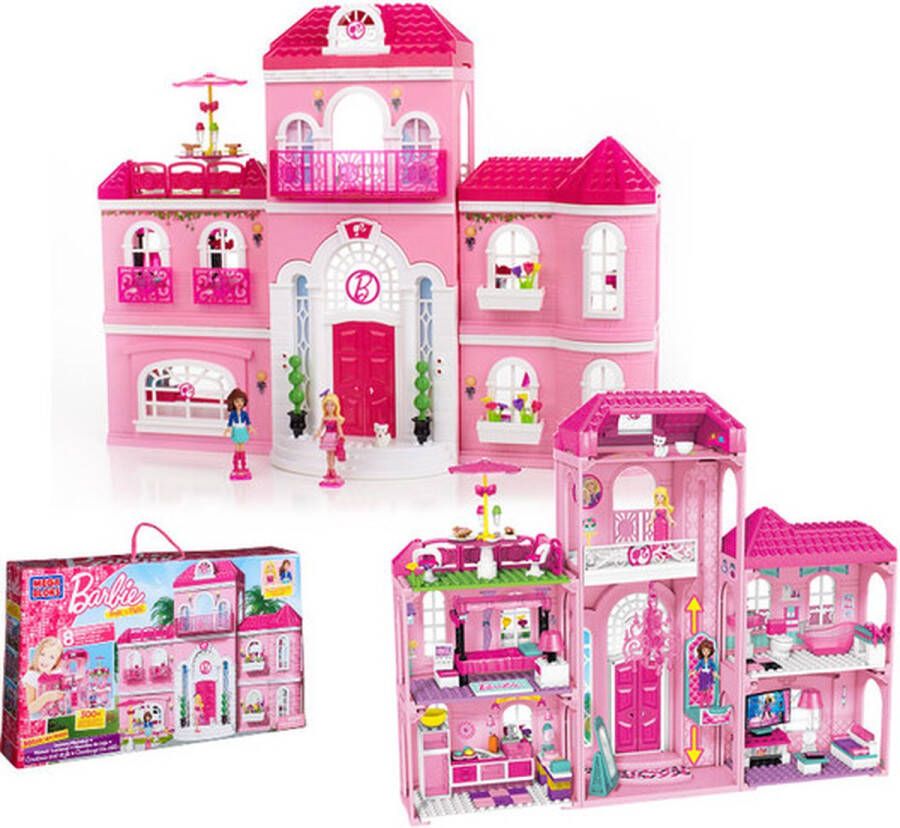 Mega Bloks Barbie Build 'n' Style Luxe Herenhuis Barbie 301 stuks roze