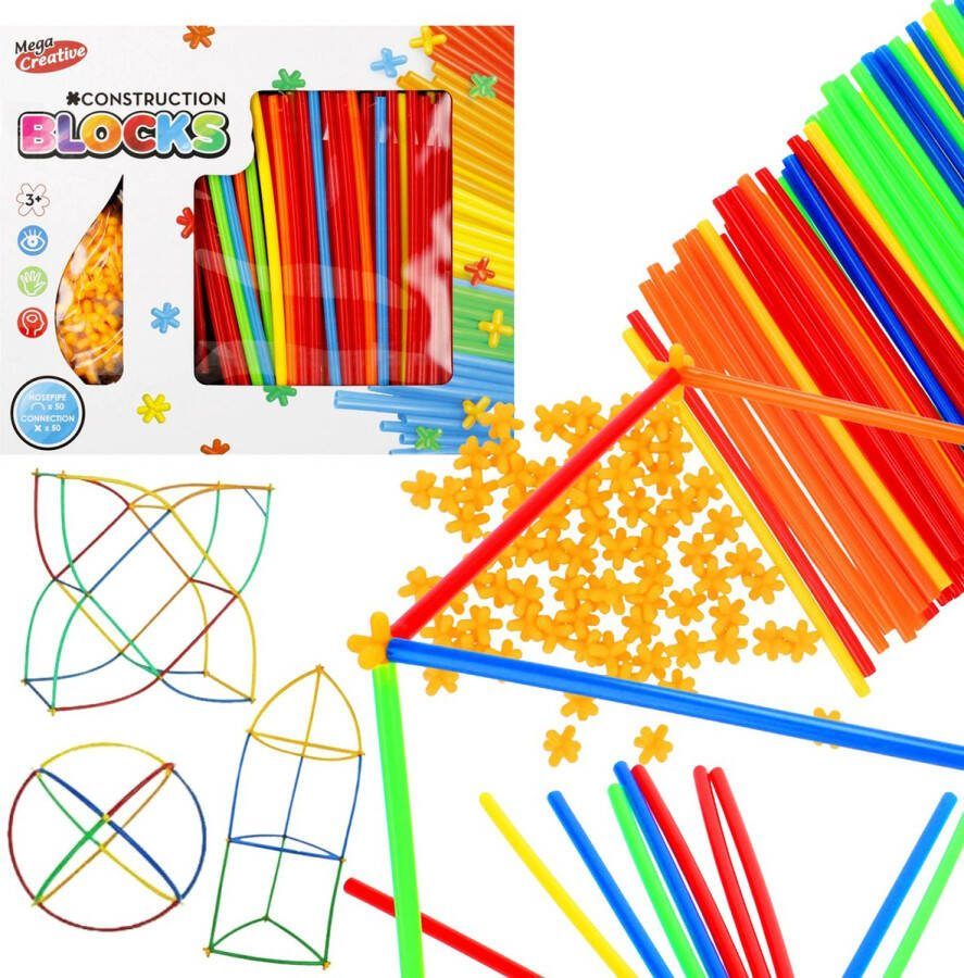 MEGA CREATIVE Constructieblokken Rietjes 100 Stuks in een Doos