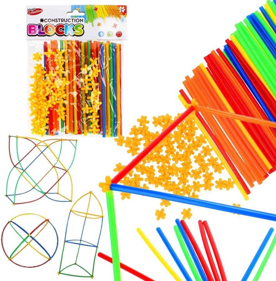MEGA CREATIVE Constructieblokken Rietjes 108 Stukken