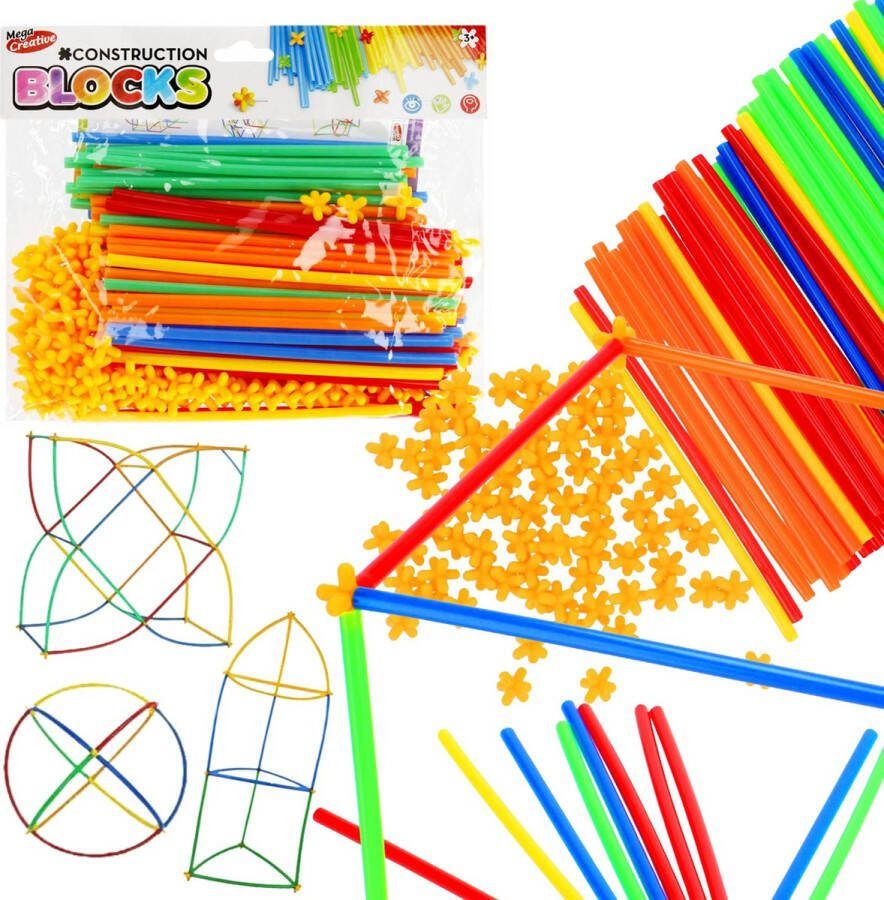 MEGA CREATIVE Constructieblokken Rietjes 200 Stukken