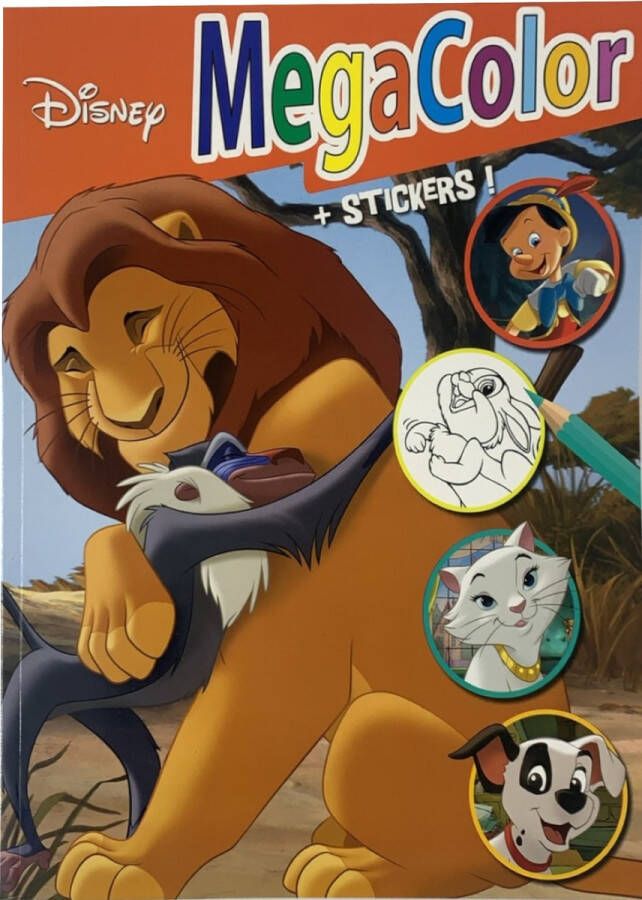 MegaColor Disney Prinses Simba A4 kleurboek met 120 kleurpagina's + 25 stickers