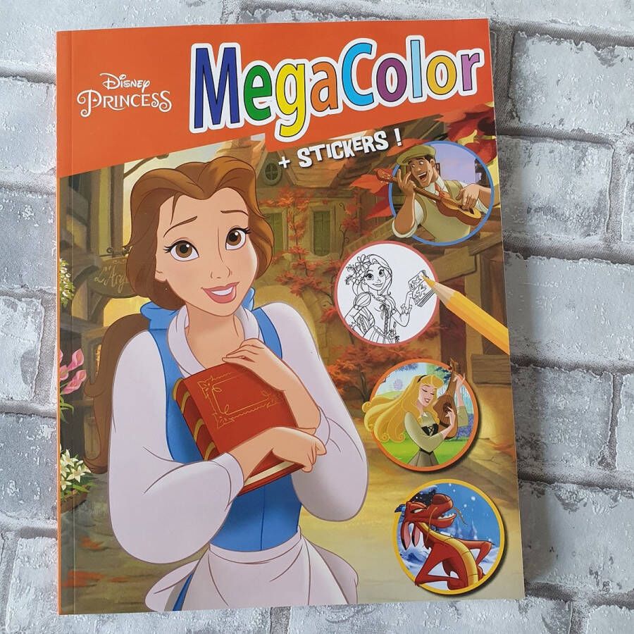Megacolor kleurboek disney prinsessen 125 kleurplaten met stickervel