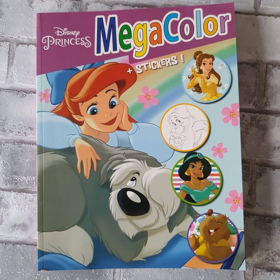 Megacolor kleurboek met stickers Disney prinsessen