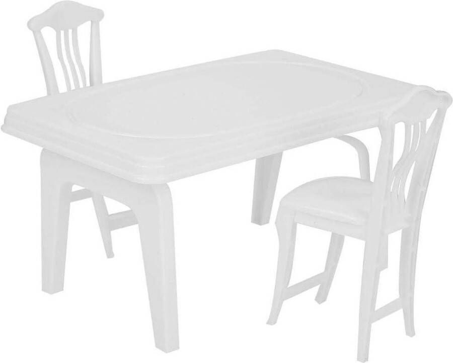 Meisjes speelhuisje tafel-stoel poppen accessoires speelset 5 stuks poppenstoel