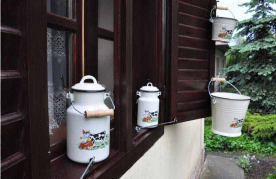 Melkkan 1L met deksel Retro Inhoud 1l
