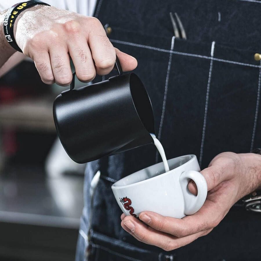 Melkkan melkschuimkan roestvrijstalen kan antiaanbaklaag van Teflon-schuim 350 ml roommelk koffie cappuccino latte art matte afwerking