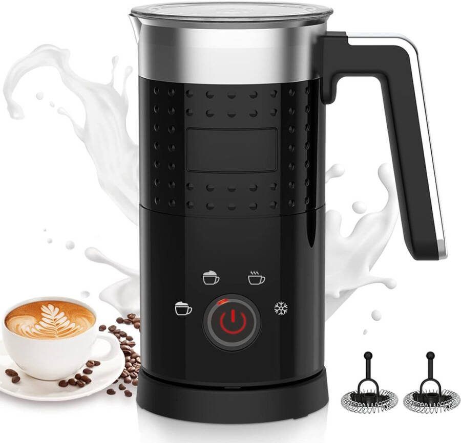 Melkopschuimer Elektrisch 4-in-1 Automatische melkopschuimer 300 ml Grote inhoud Geruisloos voor warm en koud melkschuim Warme chocolademelk latte cappuccino macchiato