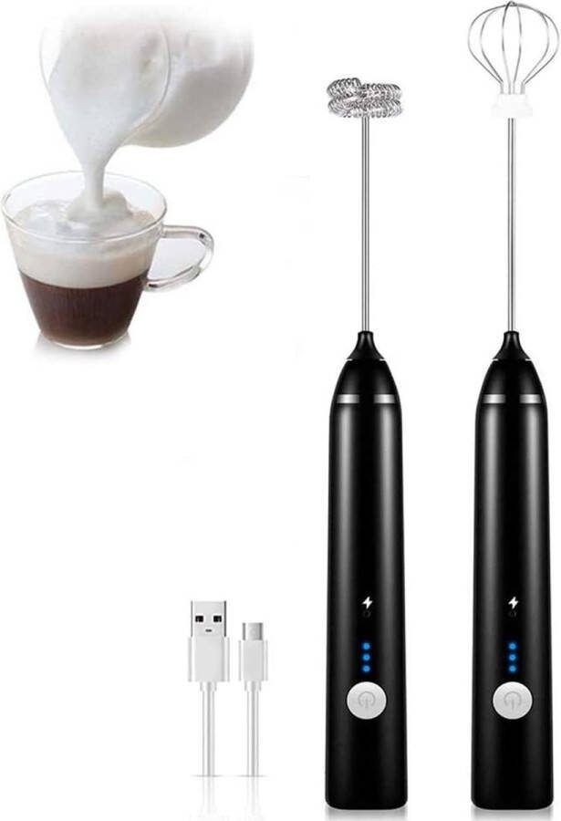 Melkopschuimer Elektrische melkopschuimer USB Oplaadbaar 3 snelheidsfunctie Melkschuimer Elektrisch Matcha Klopper Electrisch Handmatig Melk Opschuimer-Koffieopschuimer Elektrische garde