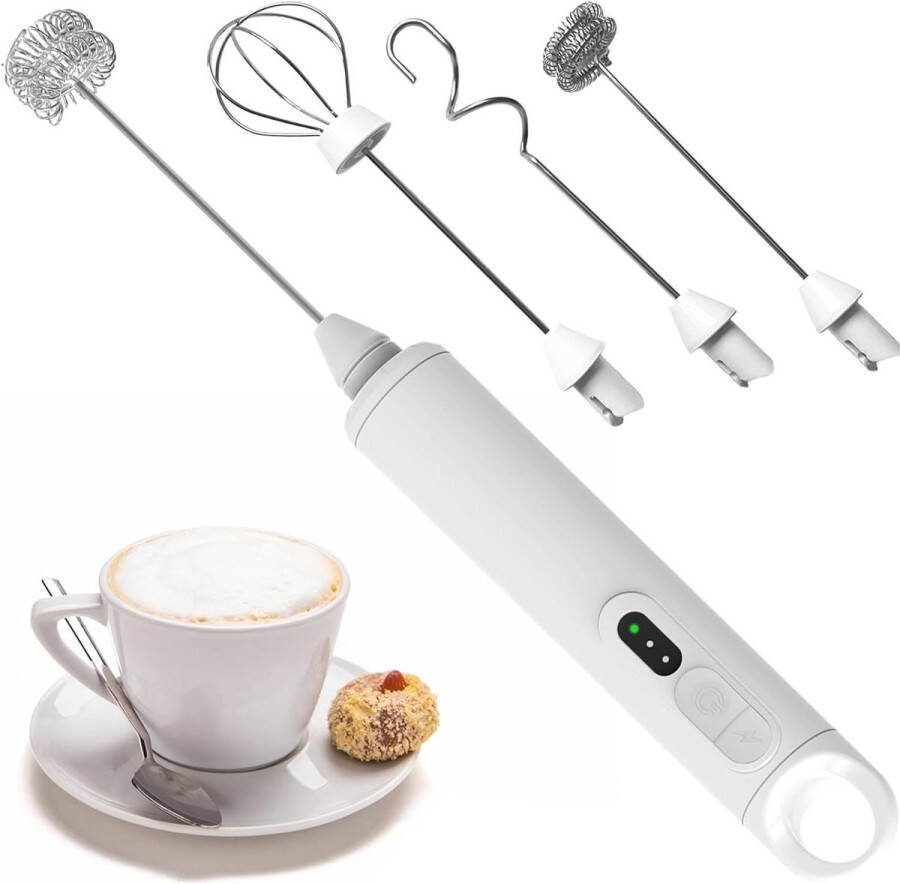 Melkopschuimer USB oplaadbaar 3 snelheden 3 gardes eieren koffie lattes cappuccino