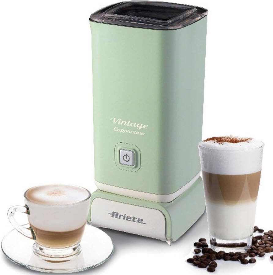 Melkopschuimer Vintage Cappucino 2878 retro elektrische melkopschuimer in retrostijl voor cappuccino & warme chocolade melkschuim voor cappuccino in 2 minuten 250 ml inhoud 500 W groen