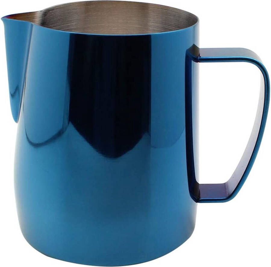 Melkopschuimkan van roestvrij staal met titanium bekleed melkkannetje latte kunst kop koffie latte cappuccino blauw 350ml