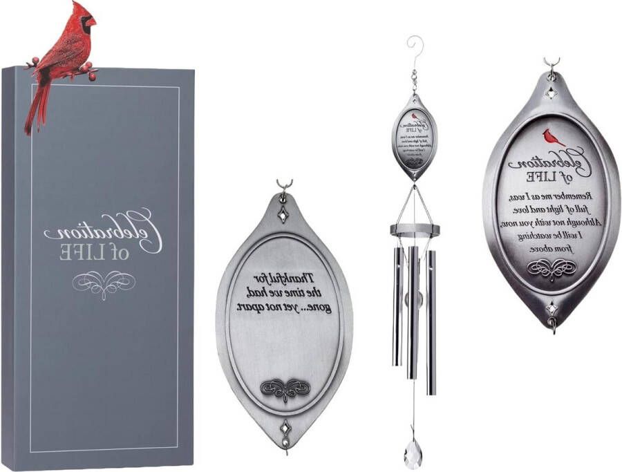 Memorial Wind Chime Celebration of Life Windgong in Liefdevolle Herinnering aan Geliefde met Kardinaal Rouwgeschenk voor Sympathie