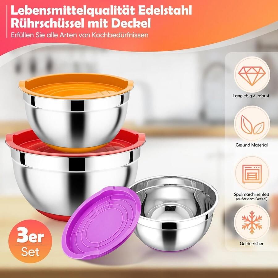 Mengkom set van 3 (3 kleurrijk) Merk: Homikit