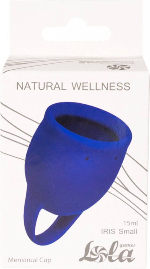 Menstruatiecup 1 stuks (15 ML) Medisch silicone tot 12 uur bescherming Maat S Natural Wellness Iris Blauw
