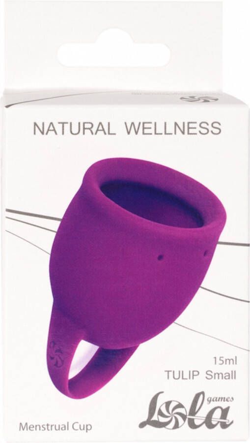 Menstruatiecup 1 stuks (15 ML) Medisch silicone tot 12 uur bescherming Maat S Natural Wellness Tulip Paars