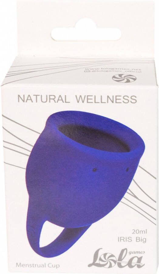 Menstruatiecup 1 stuks (20 ML) Medisch silicone tot 12 uur bescherming Maat M Natural Wellness Iris Blauw