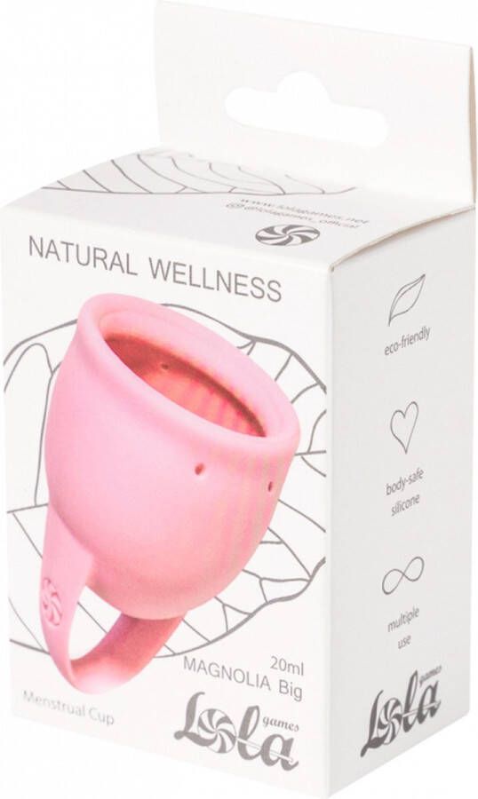 Menstruatiecup 1 stuks (20 ML) Medisch silicone tot 12 uur bescherming Maat M Natural Wellness Magnolia Roze