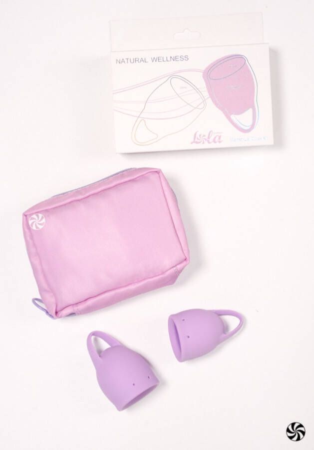 Menstruatiecup kit 2 stuks (15 ML + 20 ML) Medisch silicone tot 12 uur bescherming Reisverpakking Maat M + S Natural Wellness Peony Rood