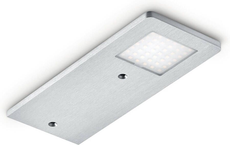 Menta LED Keukenverlichting Onderbouw- nislamp set-5 Onderbouwlamp. Kast van aluminium 6 mm roestvrij staalkleurig verlichting