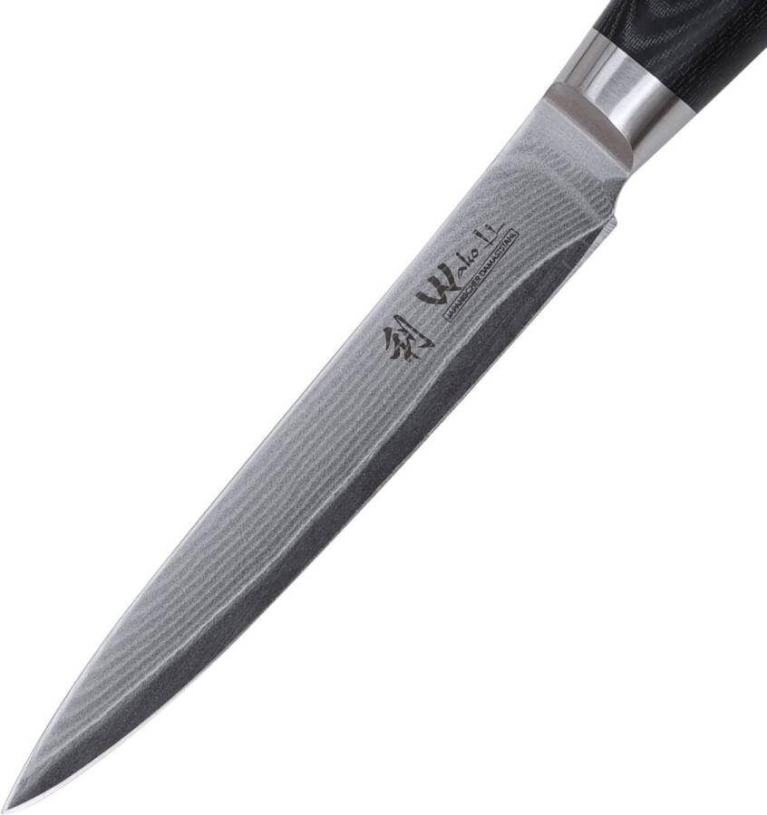 Mes 12 cm lemmet Extreem scherp gemaakt van 67 lagen I Damascusmes Keukenmes en professioneel koksmes van echt Japans Damascus-staal met Micarta-handvat