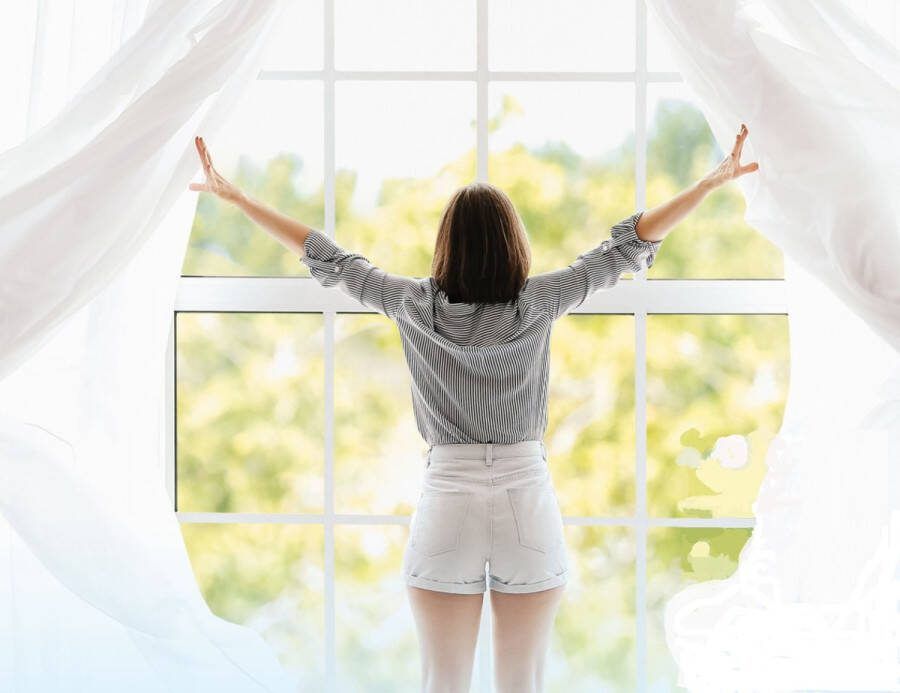 MESA LIVING Vitrage lichtdoorlatend gordijn kant-en-klaar sfeervolle vitrage 150x250 cm 10 bijgeleverde haken