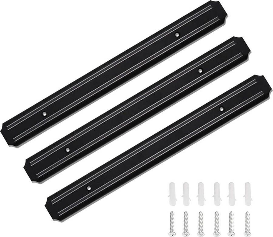 Messenhouder magneetstrip zwart zelfklevend 33 cm Yuragim roestvrij staal wandmontage keuken gereedschap Magnetic strip knife holder