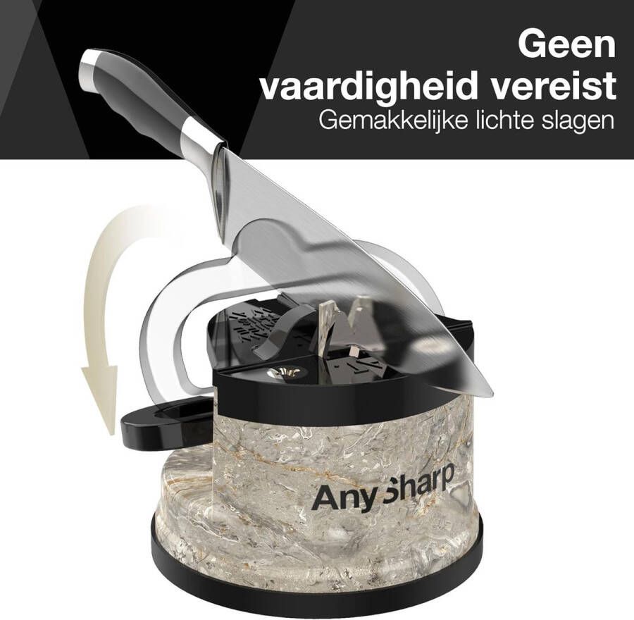 Messenslijper Handsfree Veiligheid Power Grip Zuigkracht Veilig Slijpen van Alle Keukenmessen Ideaal voor Gehard Staal & Kartel Compact Ontwerp Steen
