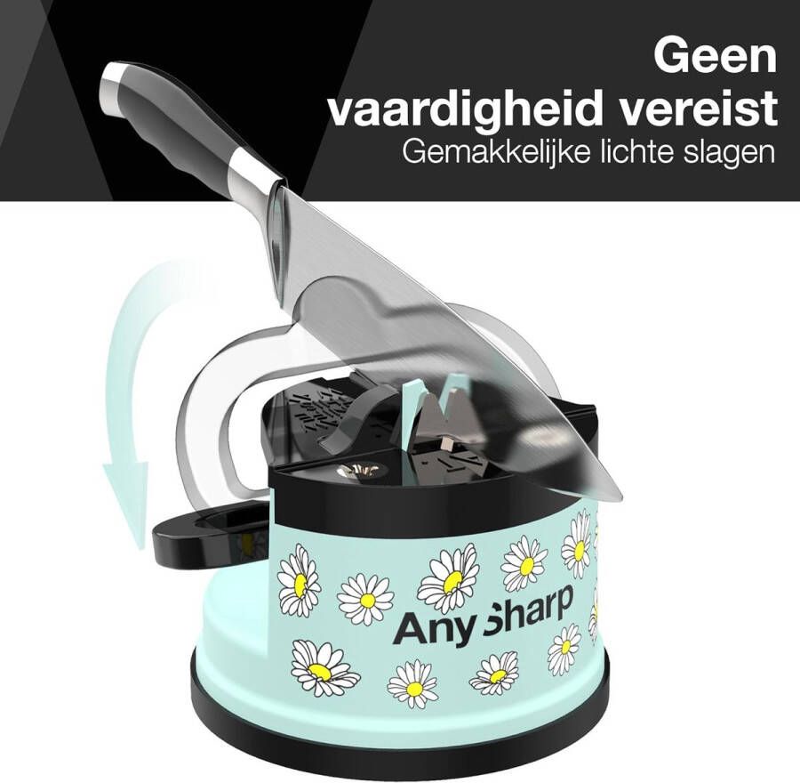 Messenslijper Handsfree Veiligheid Power Grip Zuigkracht Veilig Slijpen van Alle Keukenmessen Ideaal voor Gehard Staal & Kartel Compact Ontwerp Madeliefjes