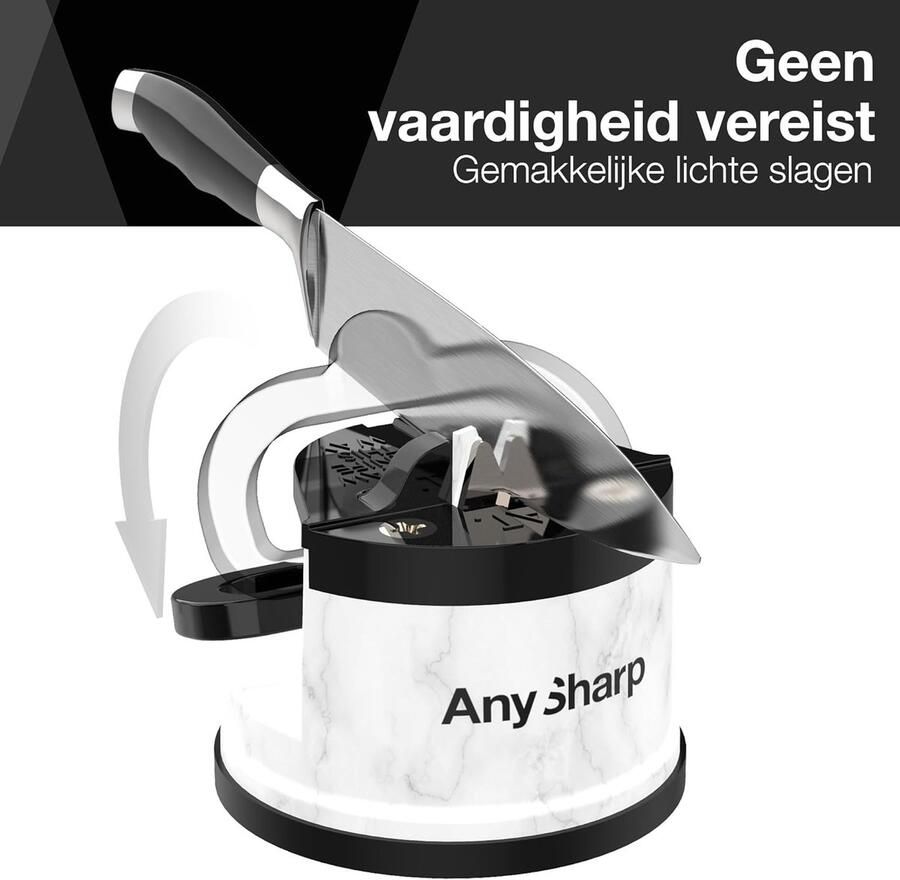 Messenslijper Handsfree Veiligheid Power Grip Zuigkracht Veilig Slijpen van Alle Keukenmessen Ideaal voor Gehard Staal & Kartel Compact Ontwerp Marmer