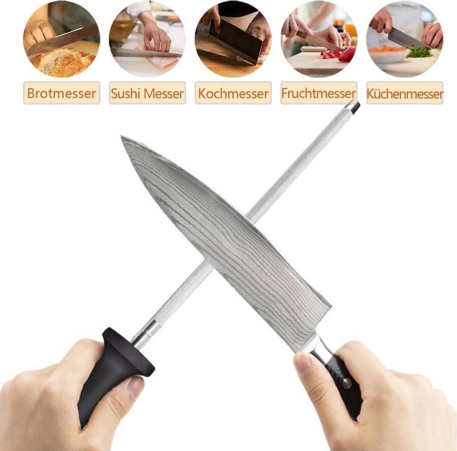 Messenslijper professioneel 8 inch koolstofstaal met hangende gaten gebruikt voor het dagelijkse onderhoud van keukenmessen