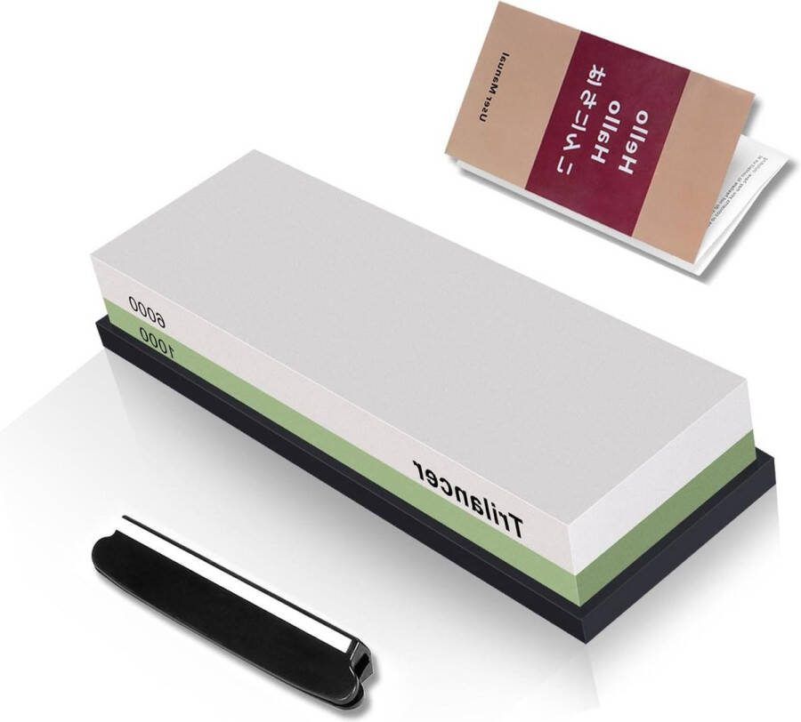 Messenslijpsteen 1000 6000 Premium Slijpsteen met Gids Professionele Messenslijper met Juiste Slijphoeken Gebruikershandleiding Inbegrepen