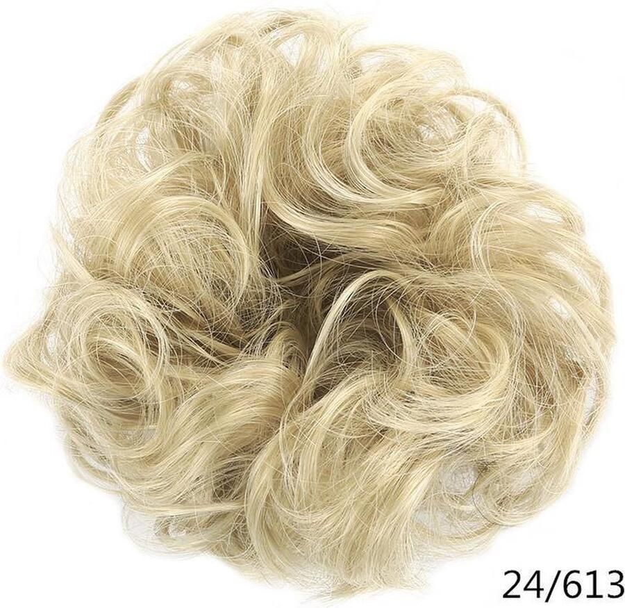Messy hair bun scrunchie Licht blond #24 613