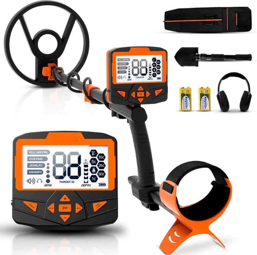 Metaaldetector voor kinderen Vestelbare hoogte Professionele metaaldetectors Inclusief schep koptelefoon & batterijen Perfect voor het strand of het bos!