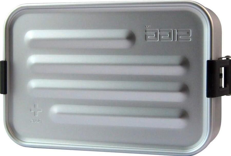 Metal Box Plus S lunchbox 08 l moderne broodtrommel met praktisch inzetstuk vederlichte aluminium broodtrommel met scheidingswand