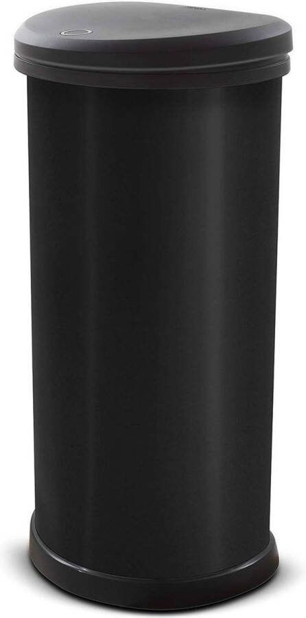 Metal Effect 70% Gerecycleerde Keuken One Touch Deco Bin Zwart 40 Liter Stijlvolle Afvalbak