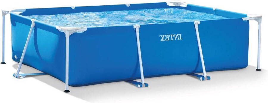Metal Frame Zwembad 220cm x 150cm x 60cm Rechthoekig Blauw Kinderzwembad