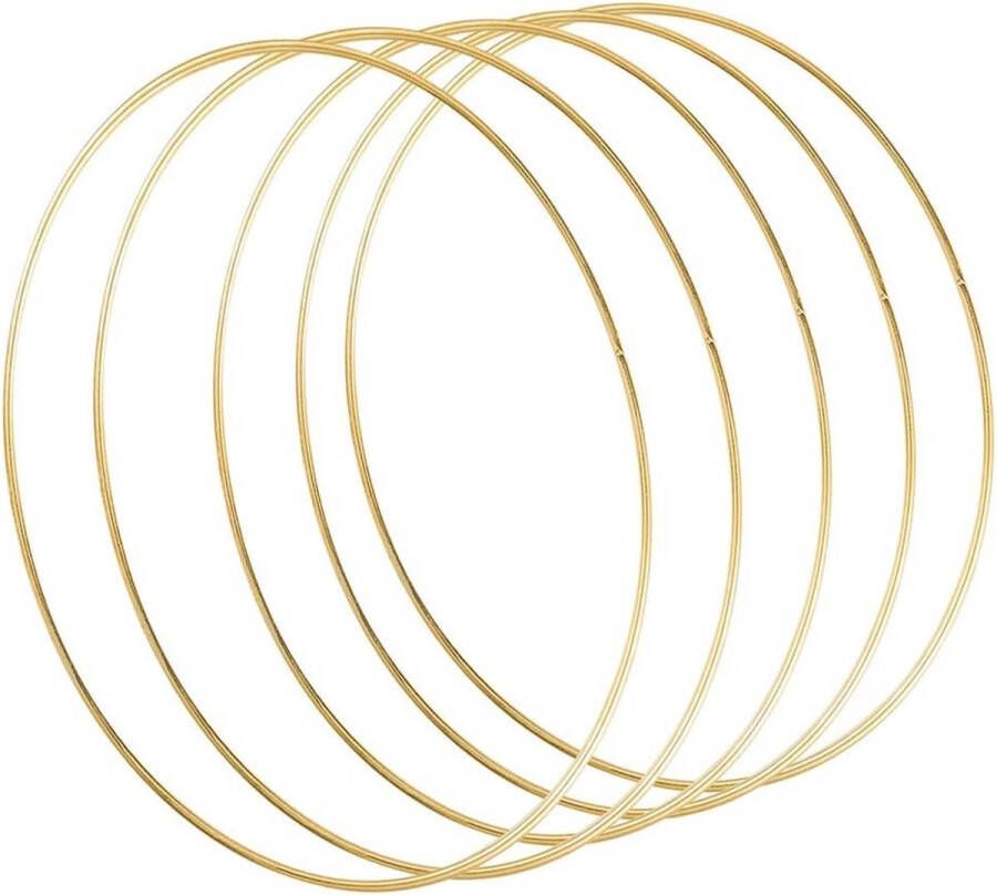 Metalen Bloemen Hoepels Goud DIY Decoratie en Ambachtelijke Ringen voor Bruiloft en Muurhangers Set van 5 50 cm