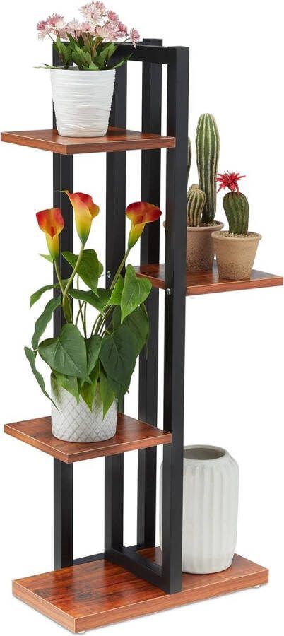 Metalen bloemen trap plantenrek metaal met 4 etages binnen woonkamer HxBxD:93 x 42 5 x 22 5 cm plantentrap in div. kleuren
