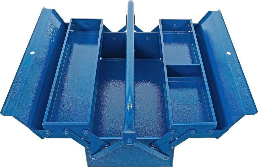 Metalen gereedschapskist leeg 420 x 200 x 150 mm 3 vakken opbergkist