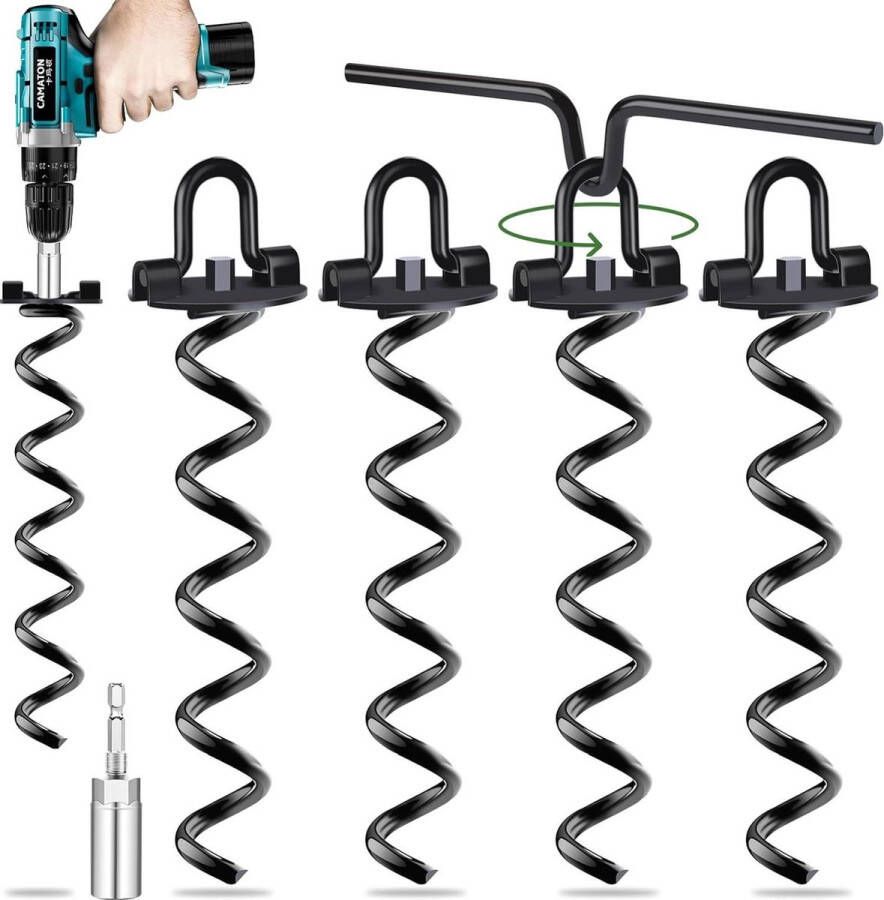 Metalen grondanker gebruiken met boor trampolineankers voor campingtenten en schuren trampoline schommels 4 stuks