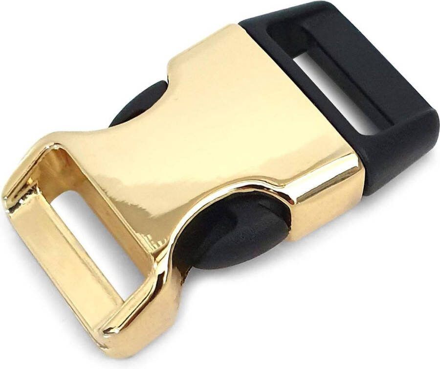 Metalen Kunststof Kliksluiting Set van 8 3 4 Inch voor Paracord Armbanden Hondenhalsbanden Rugzak Goud Zwart