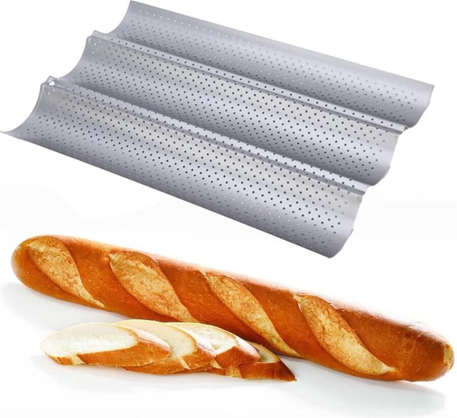 Metalen Perforatie Bakplaat voor Drie Perfecte Baguettes met Antiaanbaklaag