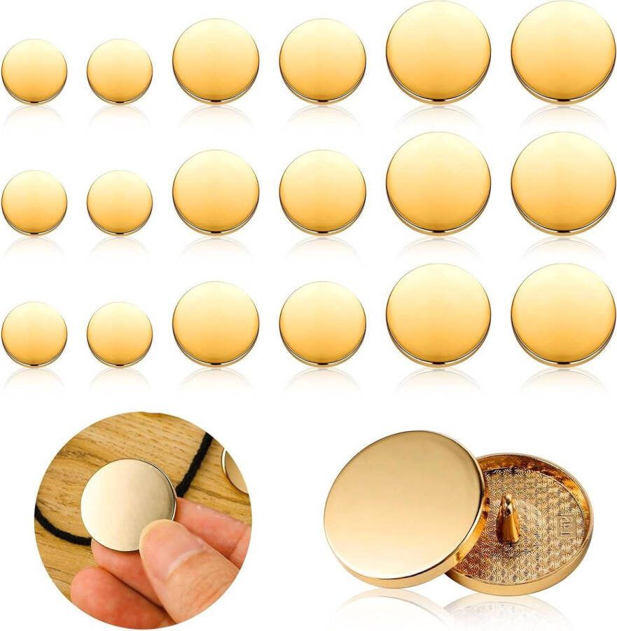 Metalen Platte Knop Gouden Ronde Jas Knopen Naaien Knop Voor Pak Jas Shirt Craft 15Mm 20Mm 25Mm Knopen