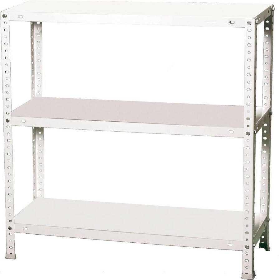 Metalen rek 3 verstelbare planken 100 kg buigpunt 1000 x 800 x 300 mm met schroeven opbergrek wit Comfort Simon