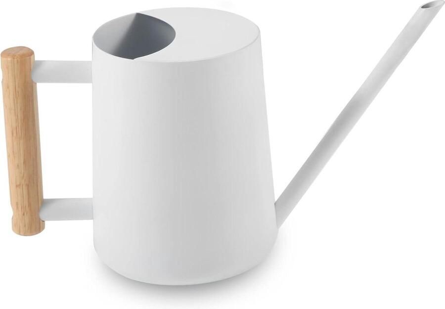 Metalen roestvrijstalen gieter voor kamerplanten Gieter 35oz 1000 ml met lange tuit Wit bloem decoratief