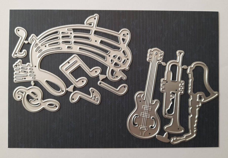 Metalen snijmal muziekinstrumenten muziekbalk muziek noten gitaar saxofoon trompet scapbooking kaarten maken