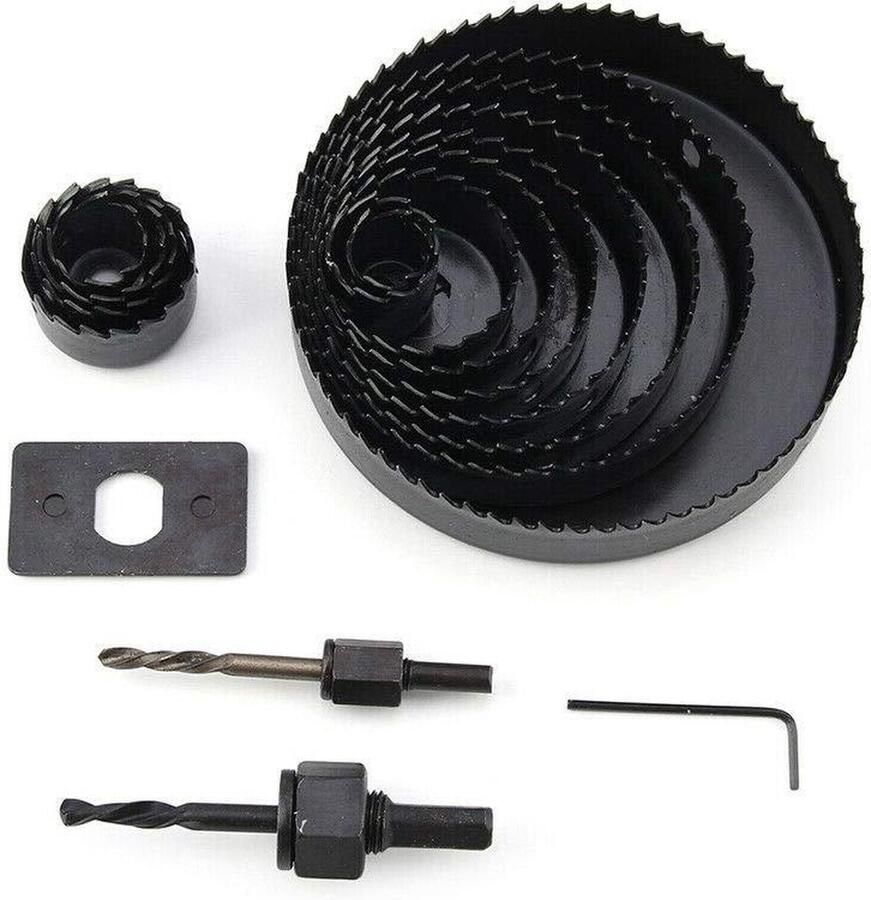 Metalen snijset 13-delige set Ronde boren Duurzame gatenzaag Snijgereedschap Gipsplaat Hout MDF Aluminium Computerbureaus Blauw