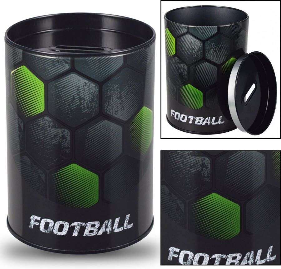 Metalen spaarpot Football STARPAK ronde spaarpot voor kinderen