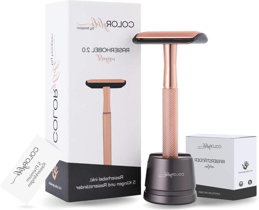 Metalen veiligheidsscheermes voor vrouwen en mannen Scheerstandaard en 5 scheermesjes inbegrepen Safty Razor Boopan Geschikt voor mannen en vrouwen