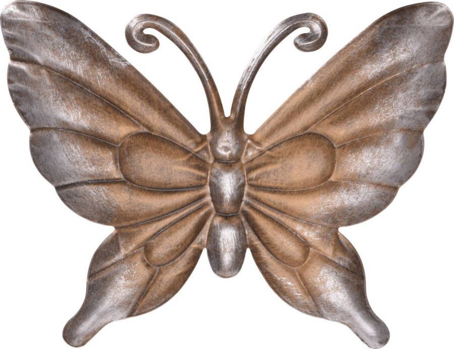 Merkloos Sans marque Metalen vlinder donkerbruin brons 29 x 24 cm tuin decoratie Tuindecoratie vlinders Dierenbeelden hangdecoraties